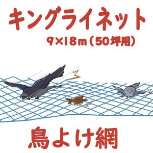 モモイ 桃井製網 キングラインネット 鳥よけ網 防鳥ネット 防鳥網 鳥よけ 獣害ネット 獣害対策 カラス スズメ ムクドリ 強力ポリエチレン 9×18m 50坪用｜nichiriki