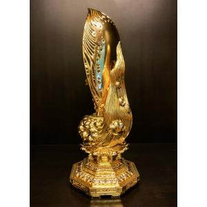 特別仕立 阿弥陀如来 4寸 金箔 来迎雲 舟型...の詳細画像3