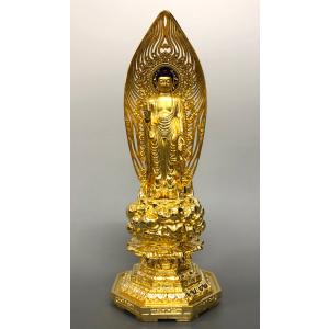 特別仕立 阿弥陀如来 3.5寸 来迎雲 舟型水煙光背 G-11 : 十八羅かん