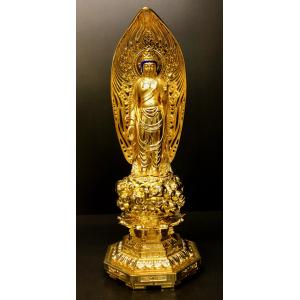 仏像 七福神｜ 鹿寿老人 ｜蝋型青銅（ブロンズ）製 桐箱入り