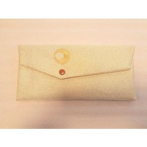 数珠袋 ヨコ型 日月紋入 金色　金刺繍 メール便対応｜nichirin
