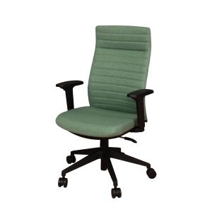 ハイバック チェア グリーン 肘付き メッシュ素材 ヘッドレスト デスク