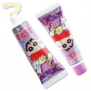 【 DM便 送料無料 】ハート クレヨンしんちゃん ねりチュー グレープ ガム ( 3本入 )   お菓子 チューインガム チューブガム ぶどう {T1}