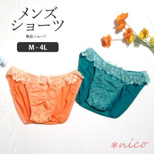 男性用レースショーツ メンズショーツ メンズ体型用ショーツ 男性用女性下着 男性用 パンティ M L LL 3L 4L [★メール便OK]