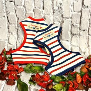 ハーネス 中型犬用 フェリーク トリコロールボーダーベストハーネス 6号の商品画像