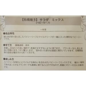 有機種子 固定種 サラダミックス 種 ベビーリ...の詳細画像2
