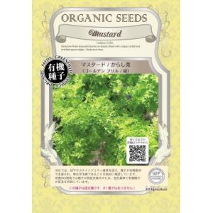有機種子 固定種 マスタード ゴールデンフリル 0.8ｇ 種 からし菜 緑 2026年11月期限