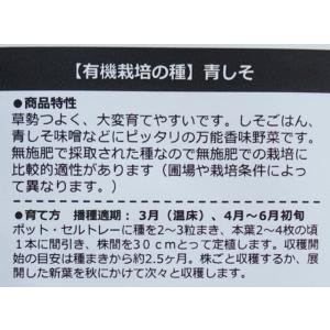 有機種子 固定種 青しそ 1.8g 有機栽培の...の詳細画像2