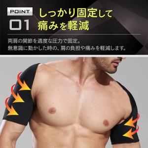 肩サポーター 両肩用 肩 両肩 保護 保温 ス...の詳細画像2