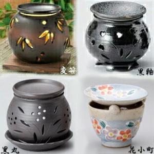 A802 茶香炉 石玉子・山房作 丸織部・山房作 縦筋引・萬水作 石龍丸