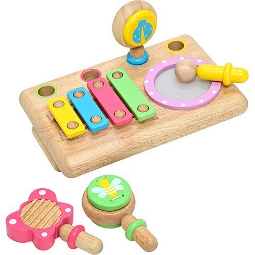 楽器 音楽 木のおもちゃ 1歳 2歳 3歳 子供 誕生日プレゼント　ファーストMUSIC SET