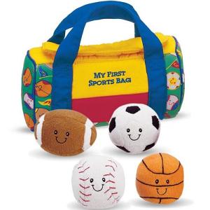 ぬいぐるみ 1歳 2歳 3歳 子供 誕生日プレゼント 赤ちゃん おもちゃ　プレイセット マイ ファースト スポーツ バッグ｜nicoly