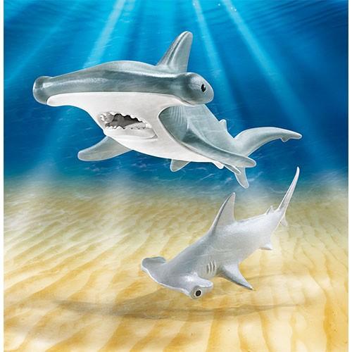 プレイモービル　シュモクザメの親子　ごっこ遊び 女の子 男の子 ミニチュア 子供 キッズ 幼児