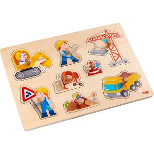 HABA ハバ社　ノブ付きパズル・工事　知育玩具 1歳 2歳 パズル 幼児 木のおもちゃ 木製 ドイツ｜nicoly