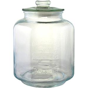 リビング ガラス瓶 キャニスター ガラス クッキージャー Mサイズ 目安容量約 5.0L 径19×高さ26cm クリア アーモンド｜nicomagasin