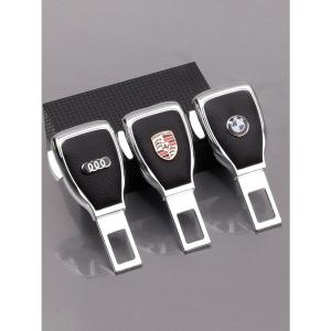 送料無料 シートベルトバックル★2個セット  トヨタ レクサス アウディ BMW ポルシェ 日産 ベンツ スバル 横押し ベルトロック エクステンダー 合金+レザー製