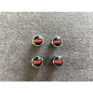 送料無料 303★SUBARU スバル STI用★4個セット  車のタイヤバルブキャップカバー  エアバルブキャップ  アルミ製  ホイール シルバー