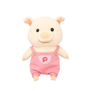 豚のキャラクター ぬいぐるみ 王冠付き 在庫あり ぷーとん おでかけぬいぐるみ M ピンク 座高22cm 内藤