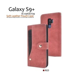 Galaxy S9+ SC-03K/SCV39 用 スライドカードポケット 手帳型ケース レッド dsc03k-97rd｜niconicodo