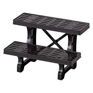 ベストコ フラワースタンド ボタニカルスタイル MA-2201 2段 450mm ブラウン 送料込み 送料込み