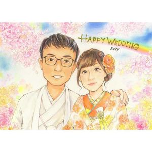結婚式 和装 似顔絵 名入れ 手描き 贈呈用 色...の商品画像