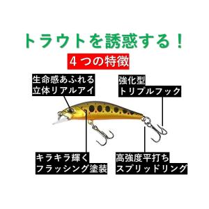 釣り具 ルアー 3.5g トラウトミノー 5色...の詳細画像2