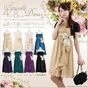 □ ■SALE■結婚式 ドレス 全8色/可愛くて上品なミディアムパーティードレス/二次会　披露宴　2次会ブライズメイ