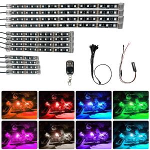 バイク用 LEDテープ バイク 防水 RGB LED テープライト イルミネーション ライト 車用 車 シリコン チューブ 15色 防水 防塵 リモコン 12本 (B1201)｜nihon-dm