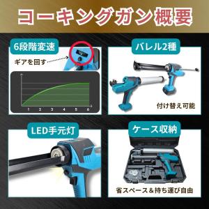 コーキングガン 電動 コードレス ソーセージ ...の詳細画像5