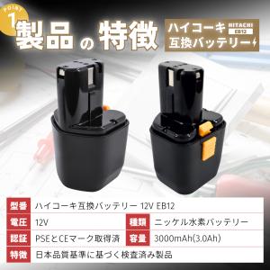 ハイコーキ 互換 バッテリー 日立 EB12 ...の詳細画像3