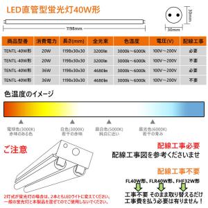 LED蛍光灯 40W形 直管120cm FL4...の詳細画像3