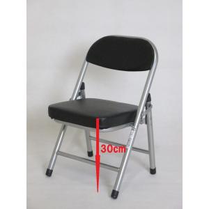 ミニパイプ椅子 ミニローチェアー 折りたたみチェア 折りたたみ椅子 背もたれ付 子供用パイプ椅子 フォールディングチェア ブラック at-016ｂｋ