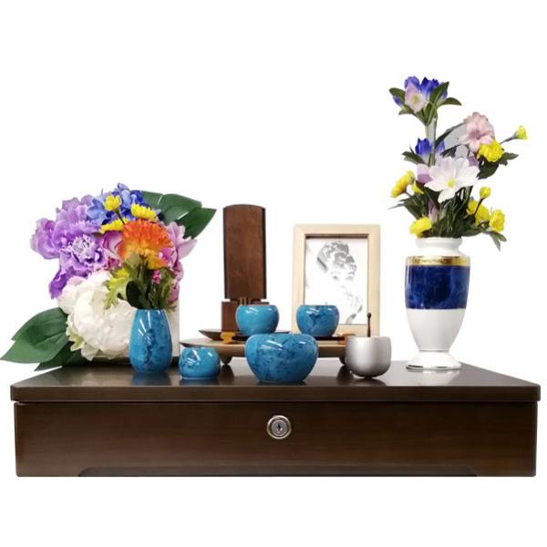 【ポイント10倍】家具調仏壇 「日本堂オリジナル お参り壇　ダークブラウン」 手元供養 遺骨の保管 ...