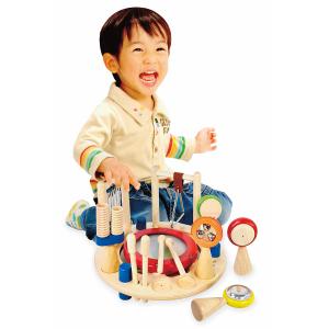 【人気】メロディゴーラウンド 知育玩具 おもちゃ 楽器 こども 子供 おすすめ 木製 木のおもちゃ キッズ たいこ 音のなるおもちゃ ベル 木琴 音楽｜nihonikunoukyoukai