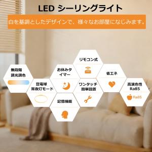 LEDシーリングライト 6畳 10W 2000...の詳細画像2