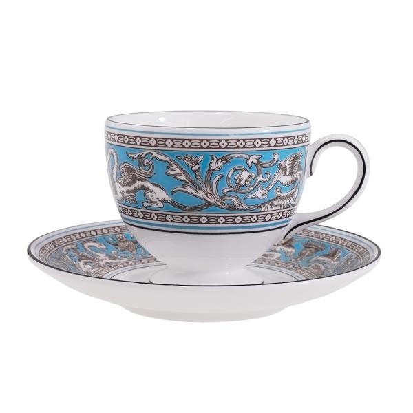 並行輸入品 ウェッジウッド フロレンティーンターコイズ ティーカップ＆ソーサー リー NEW
