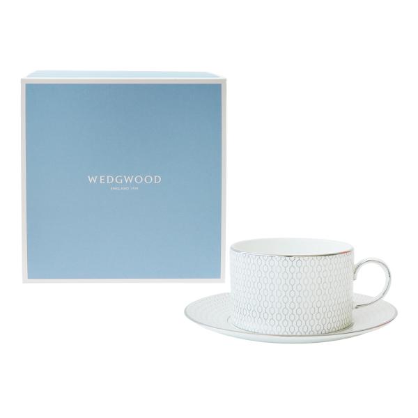 並行輸入品 ウェッジウッド GIO ジオ プラチナ ティーカップ＆ソーサー