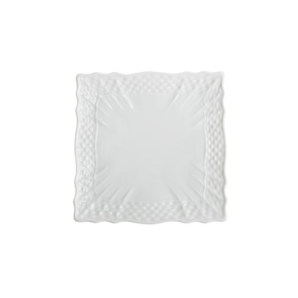 並行輸入品 ジノリ1735 ベッキオジノリホワイト スクエアプレート 10cm