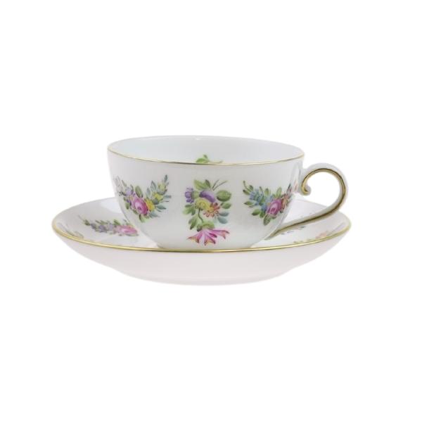 並行輸入品 ヘレンド LTBS リヒテンシュタインブーケモカカップ＆ソーサー 02710