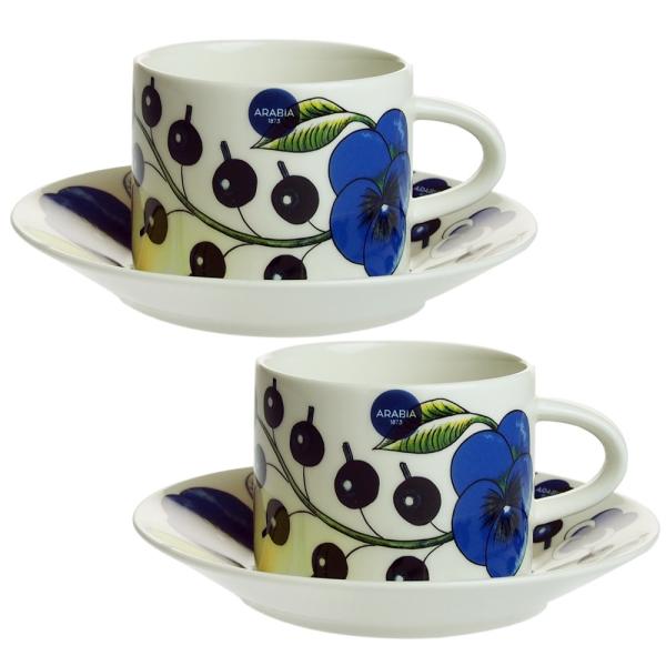 並行輸入品 アラビア パラティッシ イエロー ティーカップ＆ソーサー ペア