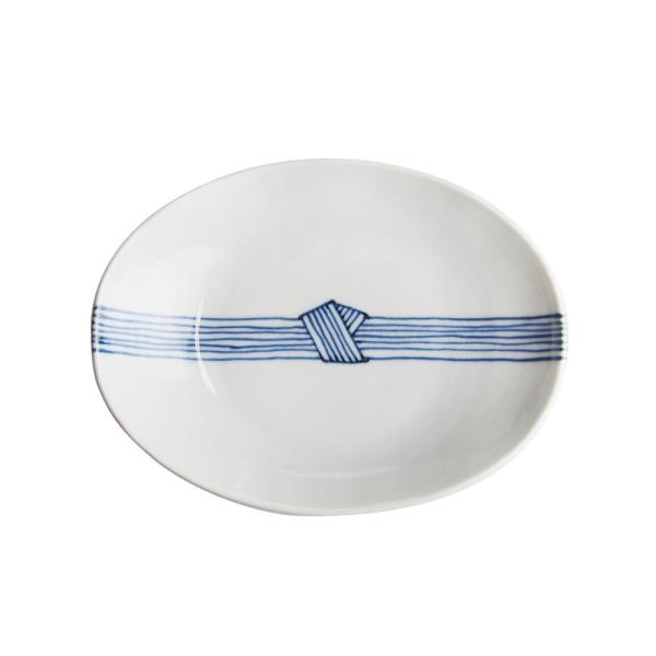 日下華子 九谷焼 ゴス帯締め 楕円浅鉢 #255