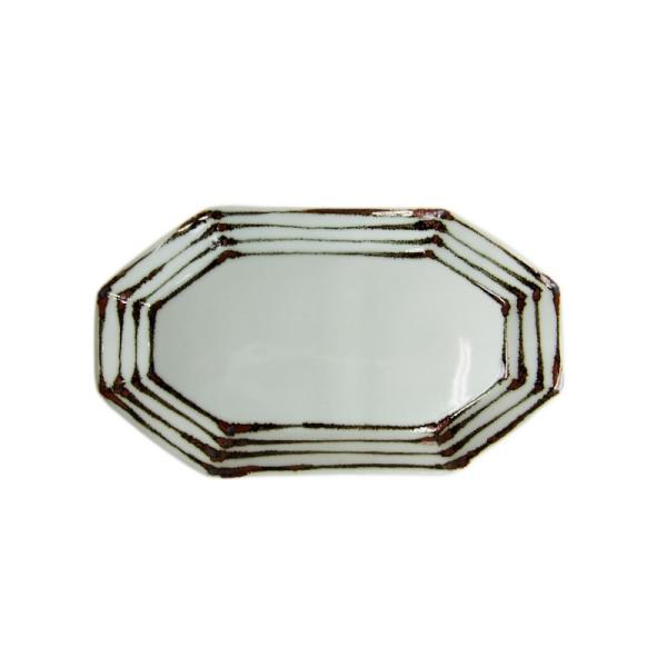 日下華子 九谷焼 染付け鉄線文 八角皿  小