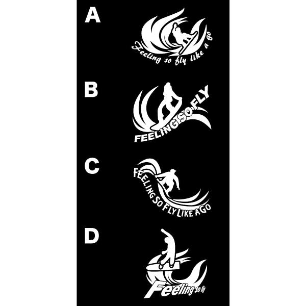 ステッカー スノーボードステッカー トライバルパターンタトゥー1-Sサイズ(カラー10種類)デザイン...