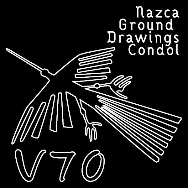 ステッカー ビッグサイズ ナスカの地上絵 コンドル(カラー10種類)セミオーダー 簡単 カッティング...