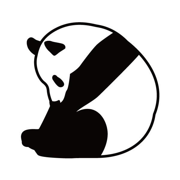ステッカー 落ち込むパンダ(カラー10種類)オシャレにドレスアップ 選べるサイズ(パンダ/熊猫/カワ...