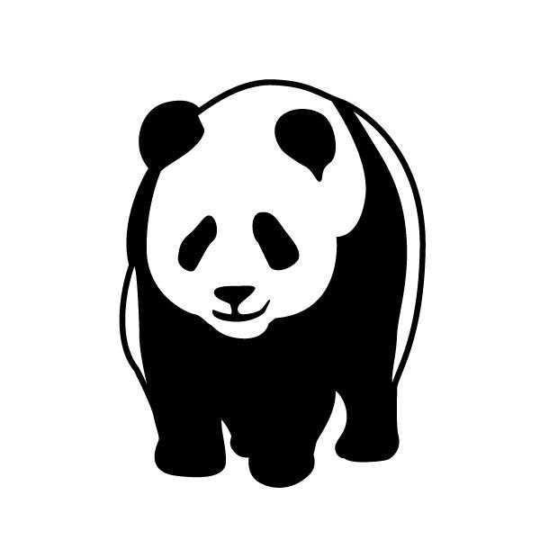 ステッカー のっそりパンダ(カラー10種類)オシャレにドレスアップ 選べるサイズ(パンダ/熊猫/カワ...