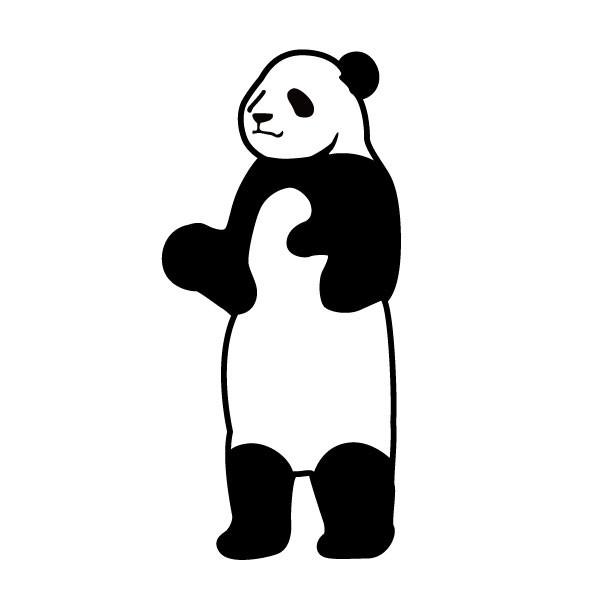 ステッカー 立つパンダ(カラー10種類)オシャレにドレスアップ 選べるサイズ(パンダ/熊猫/カワイイ...