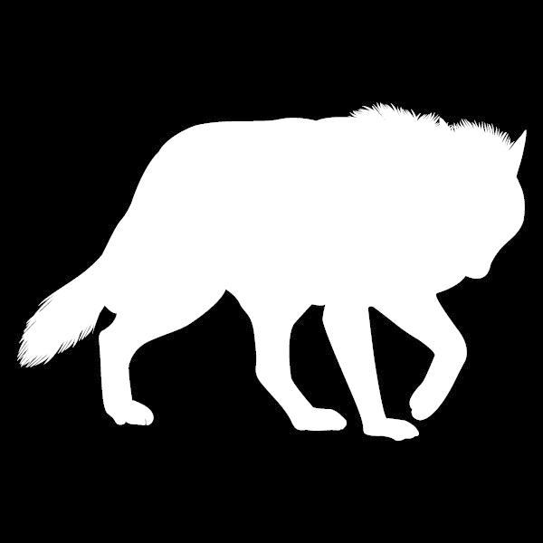 シルエットステッカーでオシャレに！(かっこいいシルエットステッカー)振り向く狼・ウルフ(カラー10種...