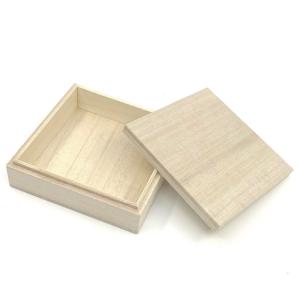 贈答品用総桐箱 木箱 四角 インロウ蓋 外寸約10.2cm×10.2cm×3.2cm