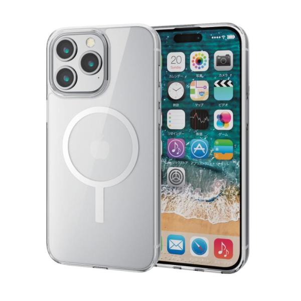 エレコム iPhone15 Pro Max ケース マグネット 磁力吸着 マグネット内蔵 ワイヤレス...